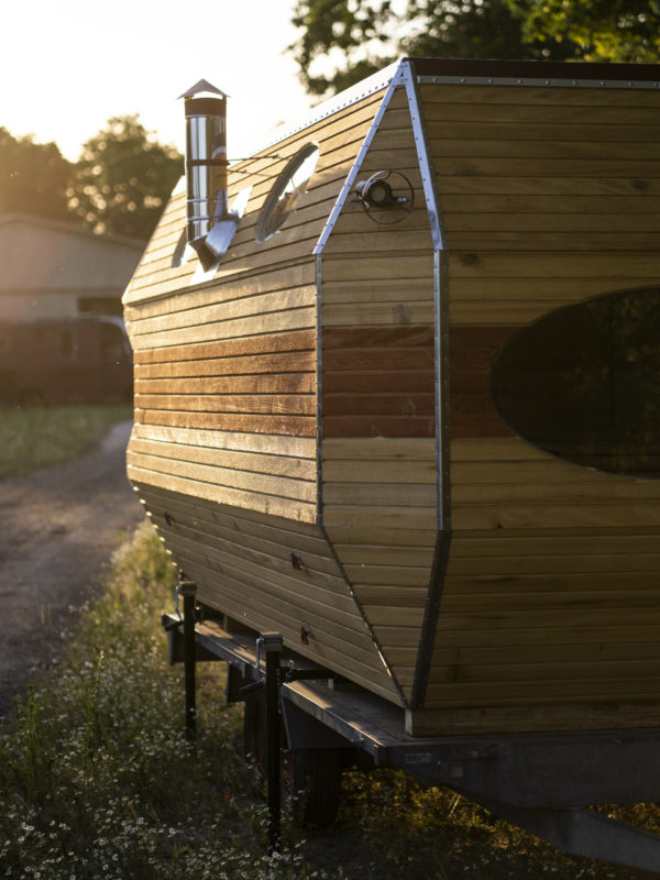 Mobile Sauna Leipzig Seitenansicht