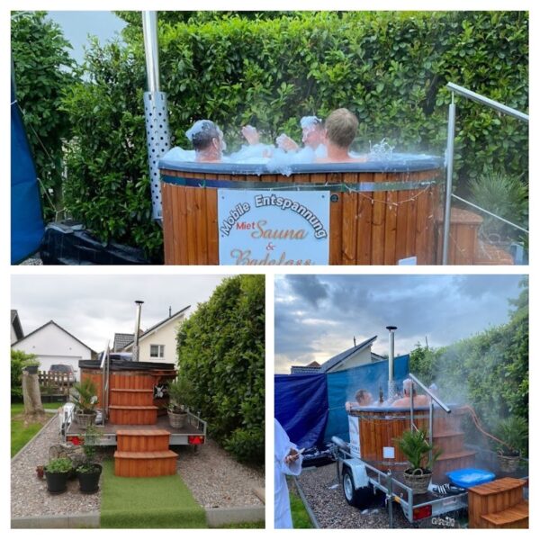 Mobiles Badefass / Badezuber / Hot Tub / Whirlpool auf dem Anhänger zu vermieten – Bild 2