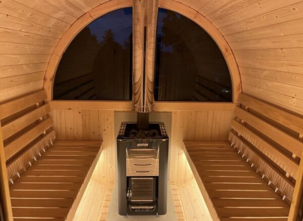 Mobile Sauna mit Panoramafenster Riedsauna für 4 Personen – Bild 2