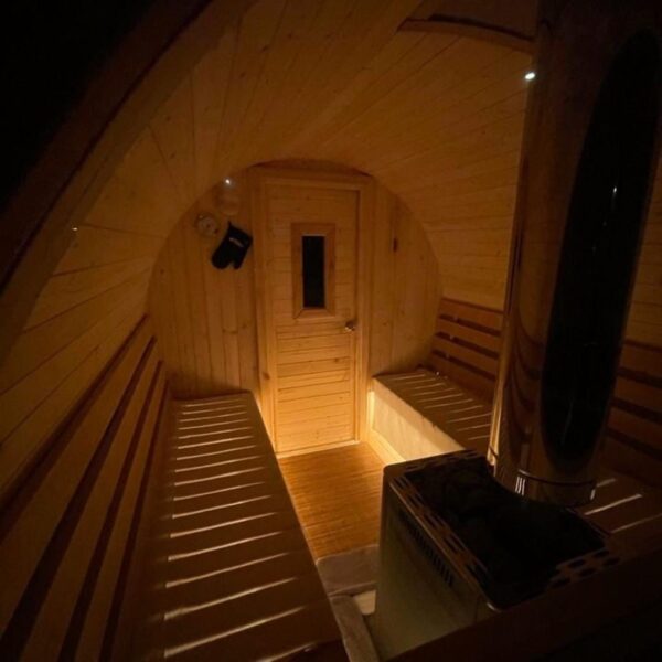 Mobile Sauna mit Panoramafenster Riedsauna für 4 Personen – Bild 4