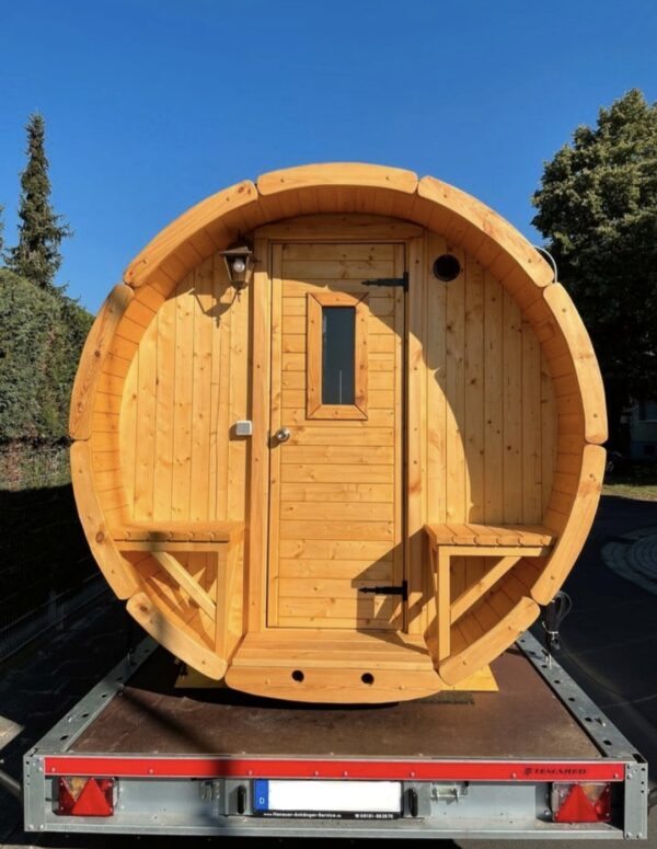 Mobile Sauna mit Panoramafenster Riedsauna für 4 Personen – Bild 3